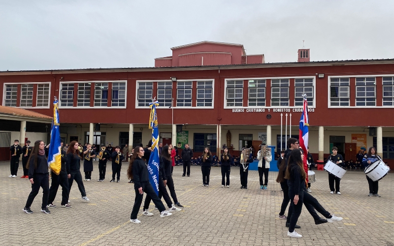 Banda de Guerra de Salesianos Puerto Natales visita el LAB